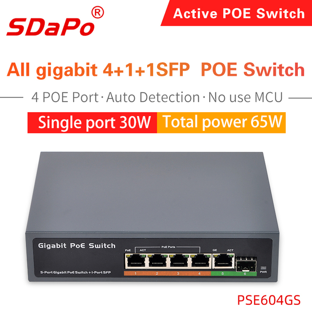 PSE604GS / PSE0411GD 4-portars PoE-n&auml;tverksswitch