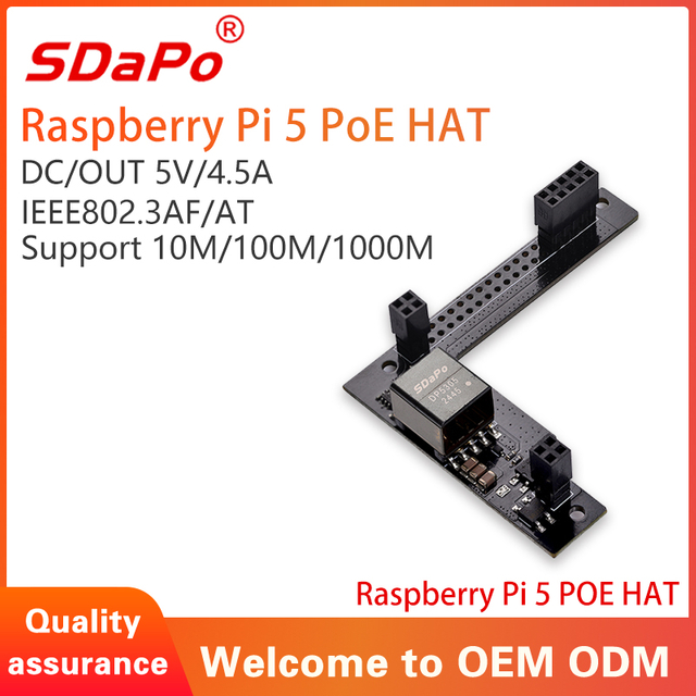 Moduł PD Raspberry Pi 5 PoE HAT 5 V 4,5 A PoE