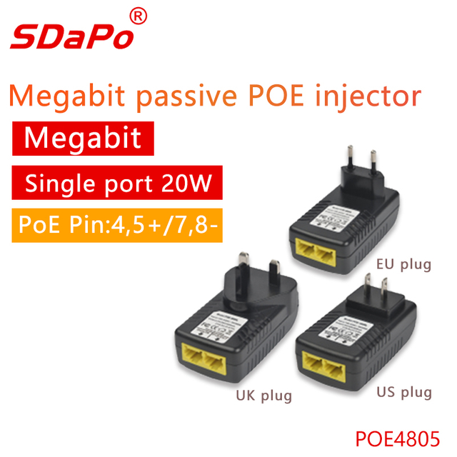 POE4805 UK Standard Plug 48V 0.5A PoE Injector