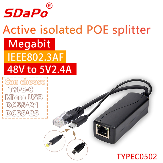 PS0502 100Mbps 5V 2.4A PoE eloszt&oacute;