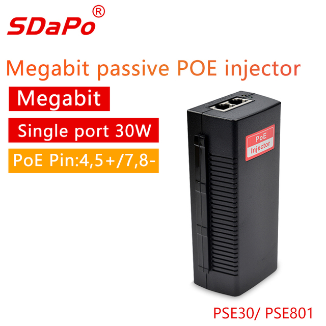 PSE30/PSE801 100Mbps 30W PoE-injector