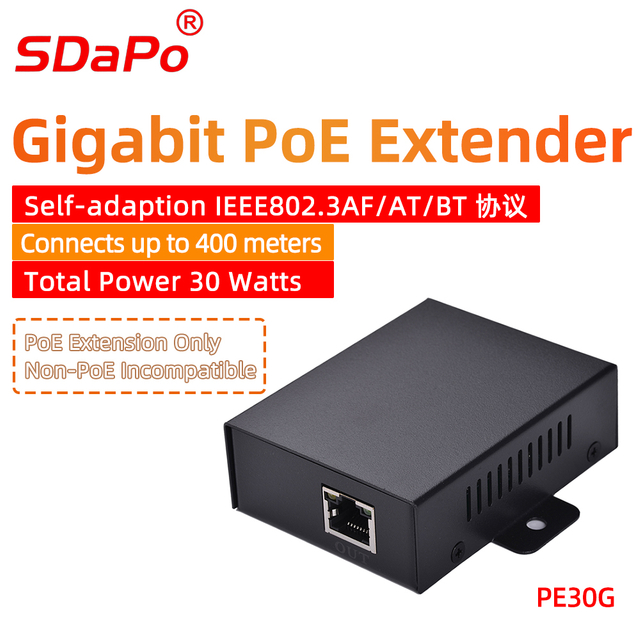 Gigabitowy przedłużacz PoE PE30G