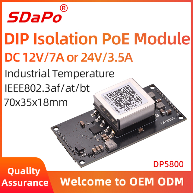 DP5800 PoE PD Mdoule 85W tipo aislado placa de m&oacute;dulo PoE IEEE802.3bt